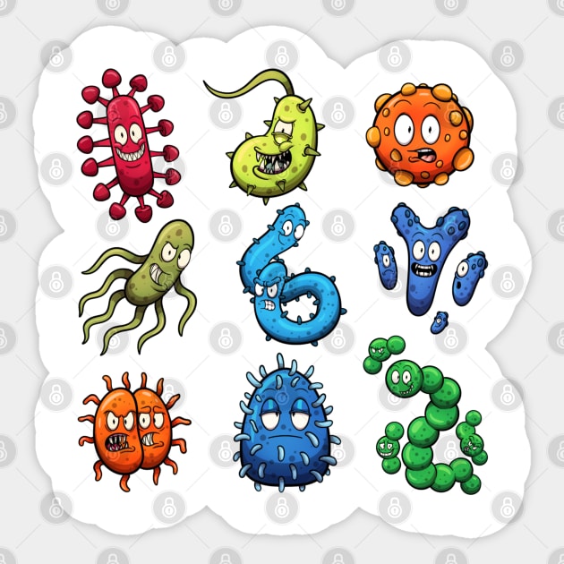 Viruses and Mircobes Sticker by TheMaskedTooner